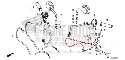 LEVIER DE GUIDON/COMMUTATEUR/CABLE/MIROIR CMX500AH de 2017